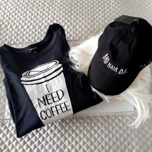 NWT Wildfox & Rae Dunn "Monday Morning Blues" sweatshirt & baseball cap bundle - Picture 3 of 12